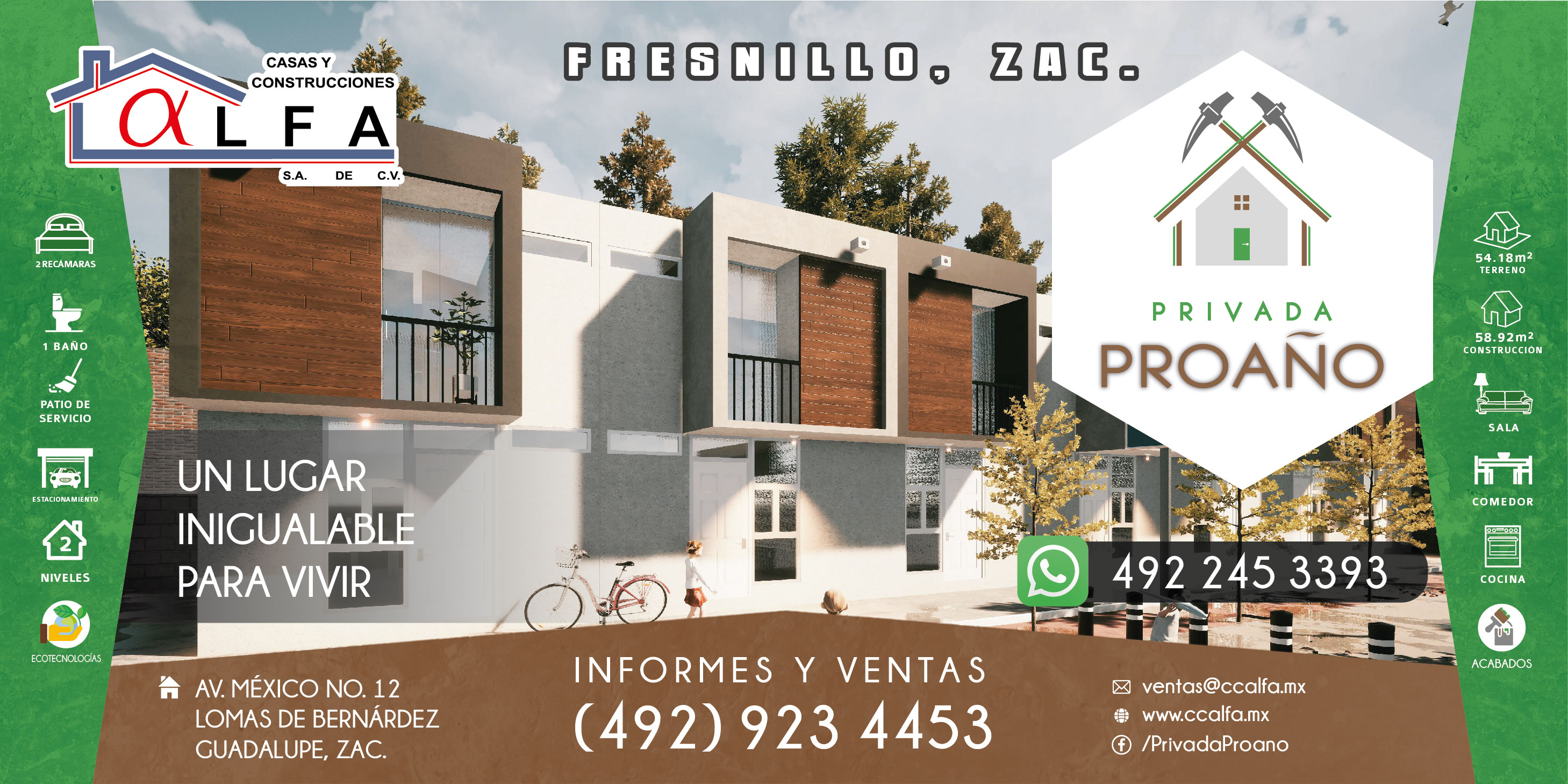 Privada Proañom en Frensillo, Zacatecas - Casas y Construcciones Alfa S.A. de C.V.